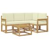 vidaXL Set di divani da esterno 5 pz Bianco e Crema