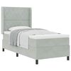 vidaXL Letto a molle con materasso Grigio chiaro 100 x 200 cm Velluto