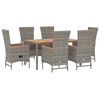 vidaXL Set da Pranzo da Giardino 7 pz con Cuscini in Polyrattan Grigio