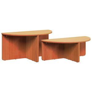 vidaXL Tavolino da salotto 2 pcs Marrone cerato Legno di pino massello