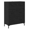 vidaXL Credenza Rovere Nero 69,5 x 34 x 180 cm Legno multistrato