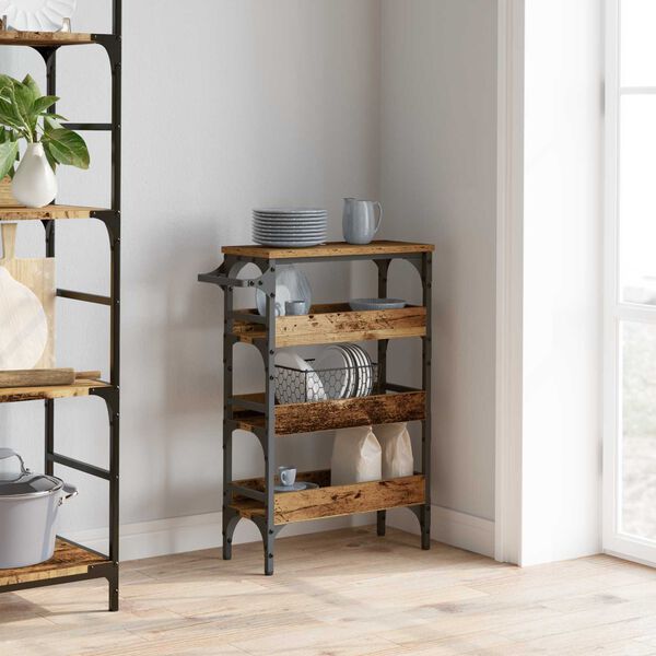 vidaXL Carrello da Cucina Legno vecchio 53 x 20 x 76 cm