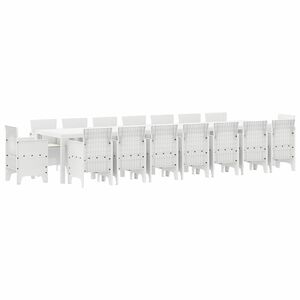 vidaXL Set da pranzo da giardino con cuscini 17 pcs Bianco PP