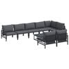 vidaXL Set Divano da Giardino con cuscino 9 pcs Nero Acciaio