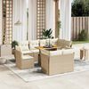 vidaXL Set Divano da Giardino 9 pz con Cuscini Beige in Polyrattan