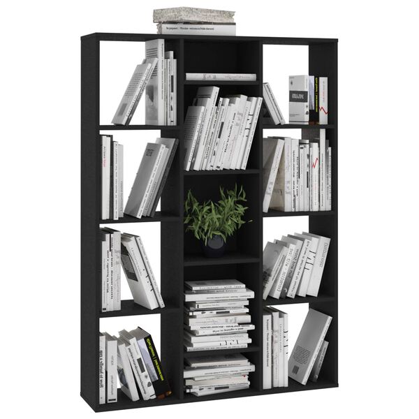 vidaXL Libreria/Divisorio Nero 100x24x140 cm in Legno Multistrato
