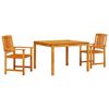 vidaXL Set da Pranzo per Giardino 3 pz Marrone