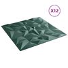 vidaXL Pannelli da parete 12 pcs Verde ametista 50 x 50 cm Schiuma XPS