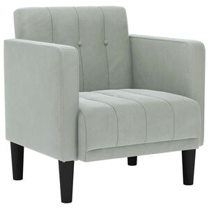 vidaXL Divano Sedia con Braccioli Grigio Chiaro 53 cm in Velluto