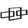 vidaXL Scaffale da parete Rovere Nero 130 x 10 x 50 cm