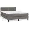 vidaXL Giroletto a Molle con Materasso Grigio 140x190 cm in Similpelle