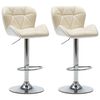 vidaXL Sgabelli da Bar 2 pz Crema in Similpelle