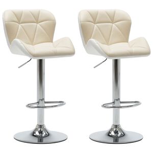 vidaXL Sgabelli da Bar 2 pz Crema in Similpelle