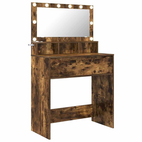 vidaXL Tavoli da Trucco per Camera da Letto con cassetto Rovere fum&eacute;