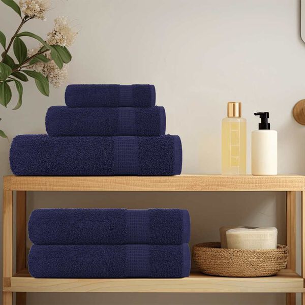 vidaXL Asciugamani da bagno FROGN 2 pz Blu navy 100x150 cm 360 g/m&sup2;