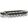 vidaXL Set da Pranzo da Giardino 17 pz con Cuscini Nero in Polyrattan