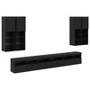 vidaXL Set di Mobiletto da TV a Parete 7 pcs Rovere Nero