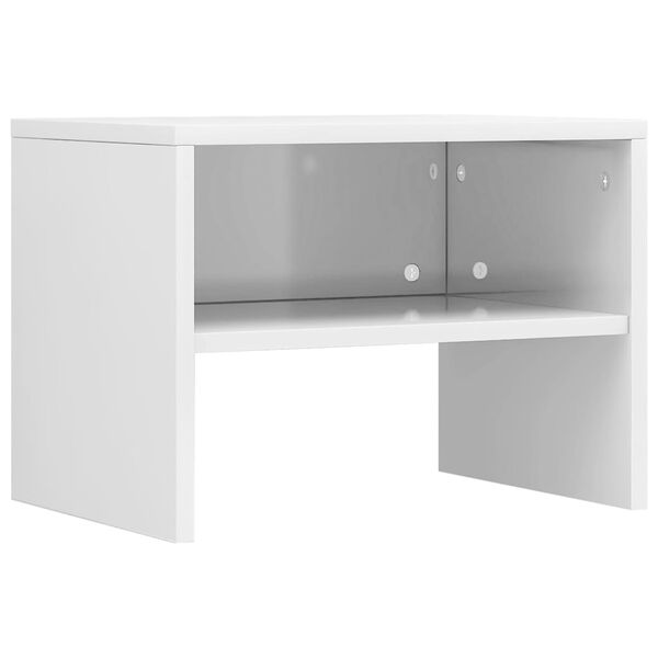 vidaXL Comodino Bianco Lucido 40x30x30 cm in Legno Multistrato