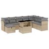 vidaXL Set Divano da Giardino 9 pz con Cuscini Beige in Polyrattan