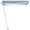 vidaXL Tenda da Sole Retrattile Manuale con LED 300x250cm Blu e Bianco
