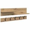 vidaXL Appendiabiti a muro A parete Rovere artigianale 90 x 15 x 36 cm