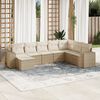 vidaXL Set Divano da Giardino 8 pz con Cuscini Beige in Polyrattan