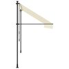 vidaXL Tenda da Sole Retrattile Crema 350x150 cm in Tessuto e Acciaio