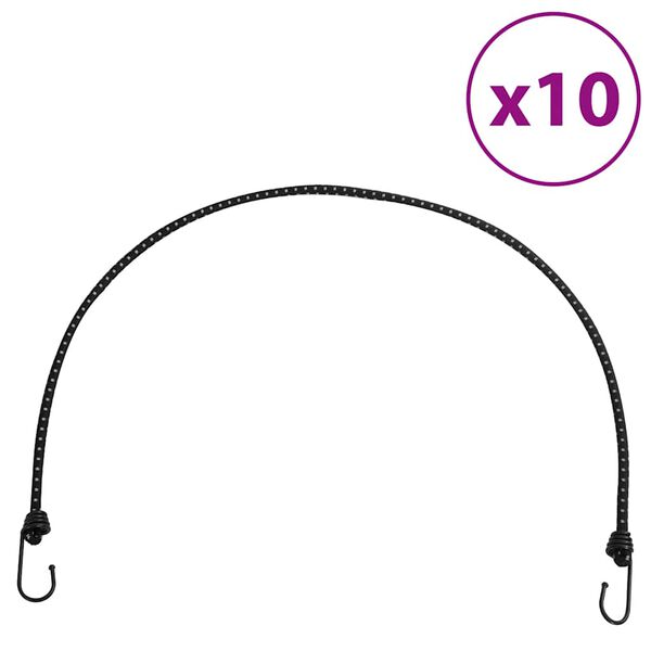 vidaXL Corde Elastiche con Strisce Riflettenti e Ganci 10 pz 100 cm