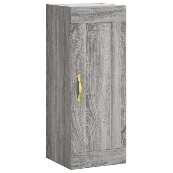 vidaXL Mobile a Parete Grigio Sonoma 34,5x34x90 cm Legno Multistrato
