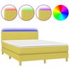 vidaXL Letto a Molle con Materasso e LED Verde 140x200 cm in Tessuto