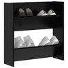 vidaXL Mobile per scarpe Rovere Nero 60 x 18 x 60 cm Legno multistrato