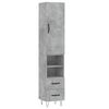 vidaXL Credenza Grigio Cemento 34,5x34x180 cm in Legno Multistrato