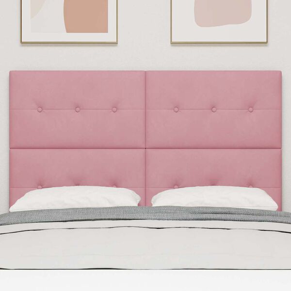 vidaXL Testiera con testiera Rosa 144 cm Pelle Sintetica