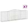 vidaXL Cesti Gabbioni ad Arco 7 pz 400x50x120/140 cm Ferro Zincato