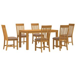 vidaXL Set da pranzo 7 pz Grigio Legno di Quercia Massello