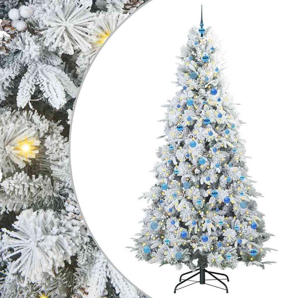 vidaXL Albero di Natale Artificiale con Rami Pieghevoli Bianco 240 cm