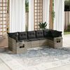 vidaXL Set Divani da Giardino 7pz con Cuscini Grigio Chiaro Polyrattan
