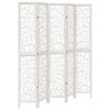 vidaXL Divisorio Ambienti 5Pannelli Bianco Legno Massello di Paulownia