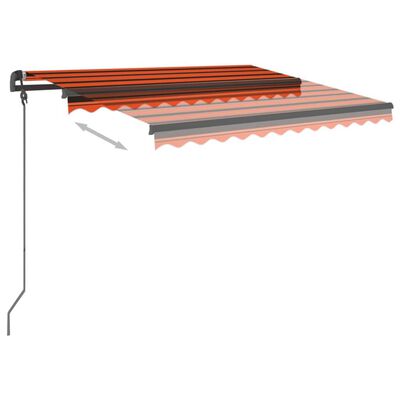 vidaXL Tenda da Sole Retrattile Manuale LED 3x2,5cm Arancio Marrone