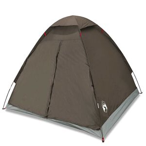 vidaXL Tenda da Campeggio a Cupola per 4 Persone Marrone Impermeabile