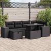 vidaXL Set Divani da Giardino con Cuscini 8 pz Nero in Polyrattan