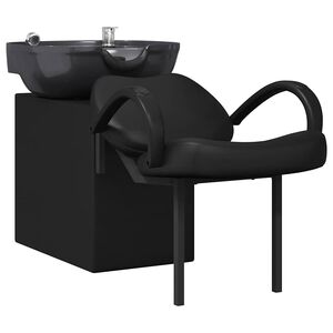 vidaXL Sedia per Shampoo Nero 136 x 60 x 92 cm PVC