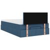 vidaXL Pouf Letto con Materasso e LED Blu 120x200 cm in Tessuto