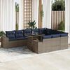vidaXL Set Divani Giardino 11 pz con Cuscini Polyrattan Acacia Grigio