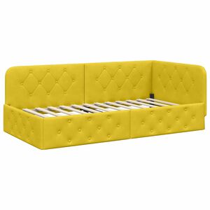 vidaXL Cornice del letto ad angolo Giallo 90 x 190 cm Velluto