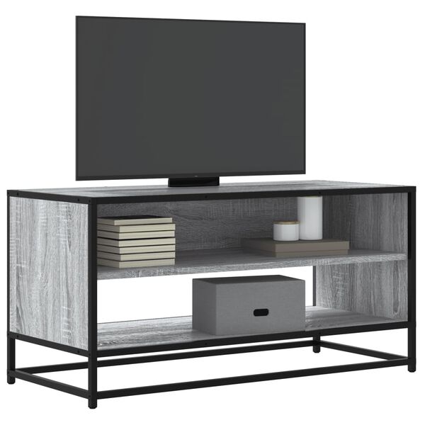 vidaXL Mobile TV Grigio Sonoma 91x40x46 cm Legno Multistrato e Metallo