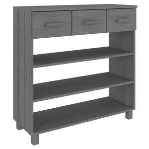 vidaXL Consolle HAMAR Grigio Scuro 90x35x90 cm Legno Massello di Pino
