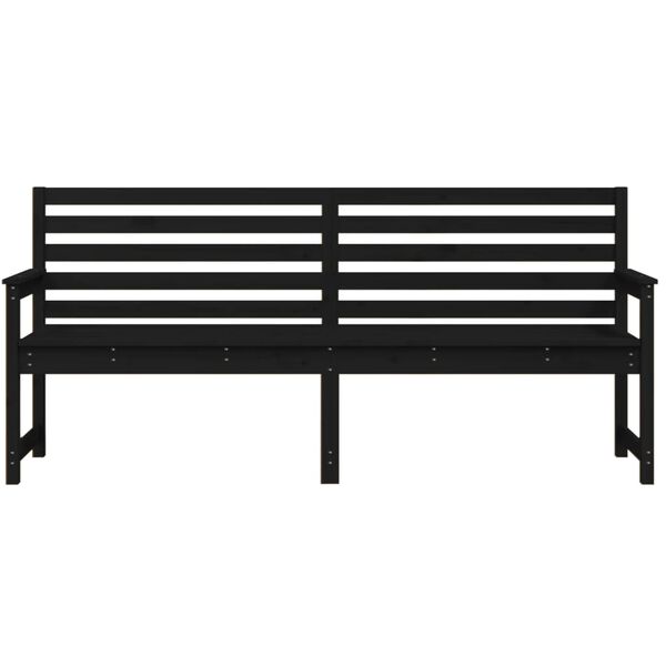 vidaXL Panca da Giardino Nera 203,5x48x91,5 cm Legno Massello di Pino
