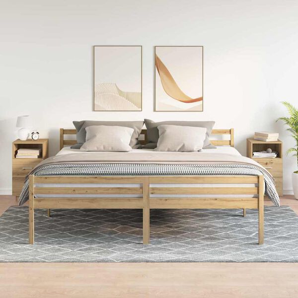 vidaXL Comodini 2 pz con 2 Cassetti Rovere Artigianale 36x36x68 cm