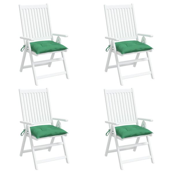 vidaXL Cuscini per Sedia 4 pz 40x40x7 cm in Tessuto Oxford Verde